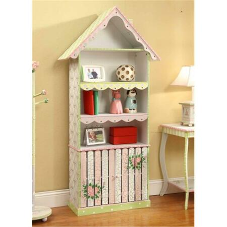 TEAMSON DESIGN Girls Bookcase with Cabinet - Crackled Rose Room Collection W-6927A